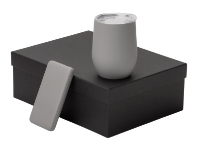 Подарочный набор с термокружкой и повербанком С2, 10000 mAh, серый , размер 10000 mAh