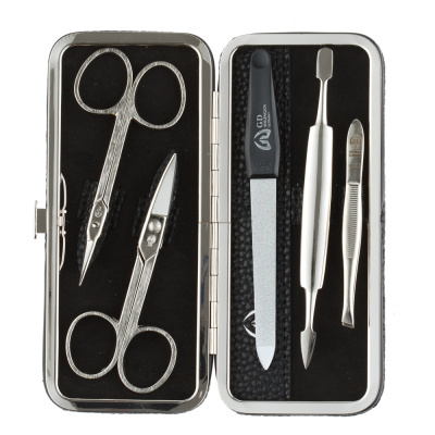 Маникюрный набор GD, 5 пр. Футляр: искусcтвенная кожа, цвет черный