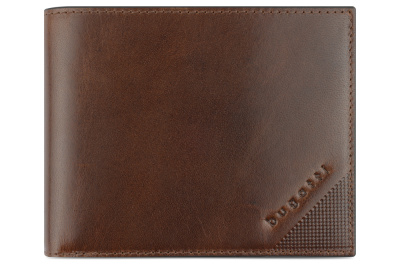 Портмоне BUGATTI АРИСТОКРАТ | NOBILE, с защитой данных RFID, коричневое, воловья кожа/полиэстер, 12х2х9,5 см