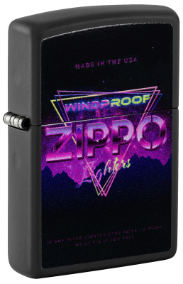 Зажигалка ZIPPO Sign Design с покрытием Black Matte, латунь/сталь, черная, 38x13x57 мм
