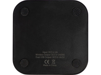 Беспроводная зарядка Tile с 2 USB-A, 5 Вт, черный