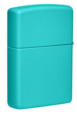 Зажигалка ZIPPO Classic с покрытием Flat Turquoise, латунь/сталь, бирюзовая, глянцевая, 38x13x57 мм