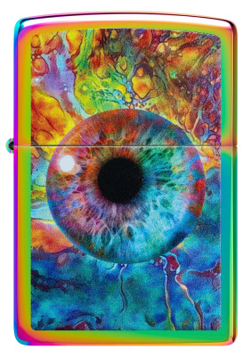 Зажигалка ZIPPO Spacey Eye с покрытием Multi Color, латунь/сталь, разноцветная, глянцевая, 38x13x57 мм