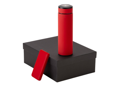 Подарочный набор с термосом и повербанком С2, красный , размер 10000 mAh