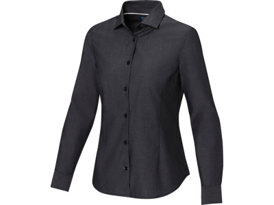 Cuprite Женская рубашка с длинным рукавом, изготовленная из натуральных материалов, которые отвечают стандарту GOTS - сплошной черный , размер L