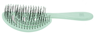 Щетка Dewal Beauty серия "Ocean wave", продувная, с нейлоновым штифтом, форма волна, зеленая