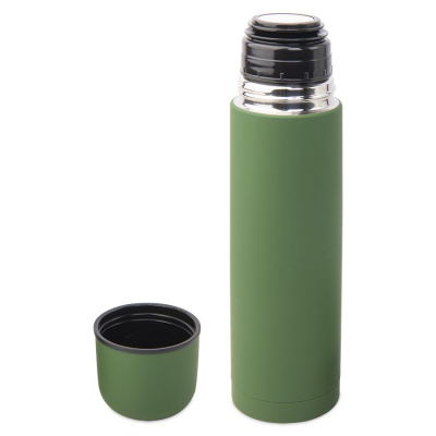 Термос SOFT, 500 мл; зеленый; нержавеющая сталь с прорезиненным покрытием