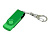 Флешка промо поворотный механизм, с однотонным металлическим клипом, 64 Гб, зеленый , размер 64ГБ