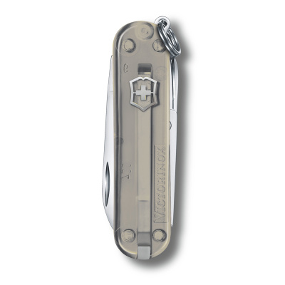 Нож-брелок VICTORINOX Classic SD Colors "Mystical Morning", 58 мм, 7 функций, полупрозрачный серый