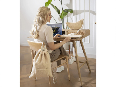 Шерпа чехол для 13-дюймового ноутбука объемом 2 л из шерпы, переработанной по стандарту GRS, бежевый