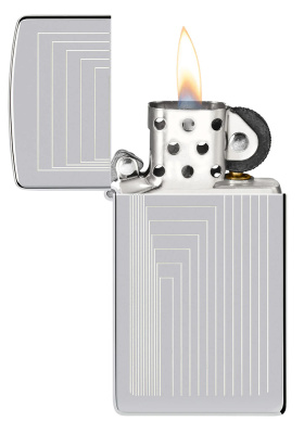 Зажигалка ZIPPO Slim® с покрытием High Polish Chrome, латунь/сталь, серебристая, 29x10x60 мм
