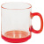Кружка "Joyful",прозрачная с красным,300мл,стекло