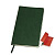 Бизнес-блокнот FUNKY, 130*210 мм, зеленый, красный форзац, мягкая обложка, в линейку