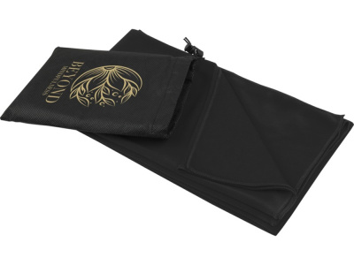 Lucas спортивное полотенце из переработанного полиэстера 70х140 см - сплошной черный , размер L