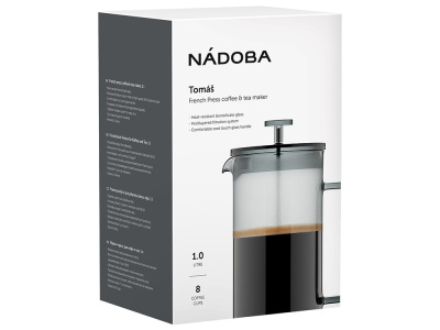 Френч-пресс 1 л, NADOBA, серия TOMAŠ , размер 1000