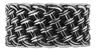 Кольцо ZIPPO, серебристое, с плетёным орнаментом, нержавеющая сталь, 1,2x0,2 см, диаметр 19,1 мм