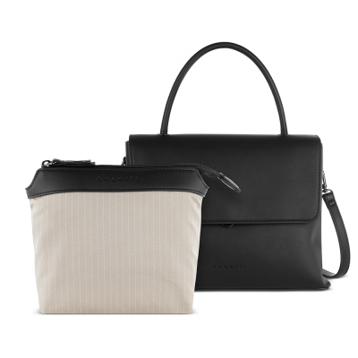 Сумка женская BUGATTI ИЛЬВА | ILVA, черная, полиуретан, 35,5х15х28,5 см