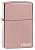 Зажигалка ZIPPO Logo с покрытием High Polish Rose Gold, латунь/сталь, розовое золото, 38x13x57 мм