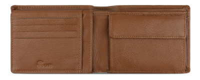 Портмоне BUGATTI ШЕДЕВР | BOMBA, с защитой данных RFID, коньячного цвета, кожа козы/полиэстер, 12,5х2х9 см