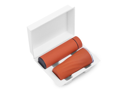 Подарочный набор FAMILY с термосом и термокружкой, оранжевый