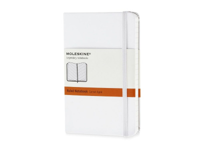 Записная книжка Moleskine Classic (в линейку) в твердой обложке, Pocket (9x14см), белый , размер A6