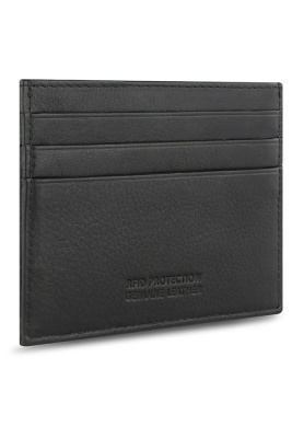 Портмоне для кредитных карт BUGATTI НОМ | NOME, с защитой данных RFID, черное, натуральная воловья кожа, 10,2х0,3х8,2 см