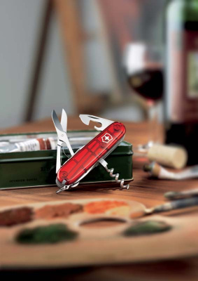 Нож перочинный VICTORINOX Climber, 91 мм, 14 функций, полупрозрачный красный