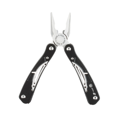 Мультитул Stinger, 104x45 мм, 13 функций,сталь/алюминий, серебристо-чёрный, в нейлоновом чехле