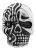 Кольцо ZIPPO, серебристое, в форме черепа, нержавеющая сталь, 2,3x3,3x0,5 см, диаметр 19,7 мм