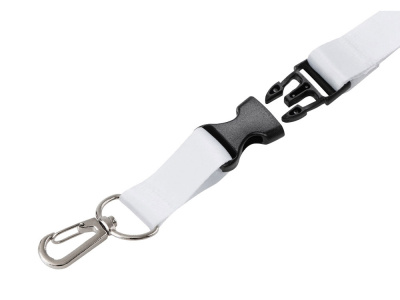 Ланъярд 2 см под сублимацию с карабином, межуровневым замком и замком обрыва, серебристый