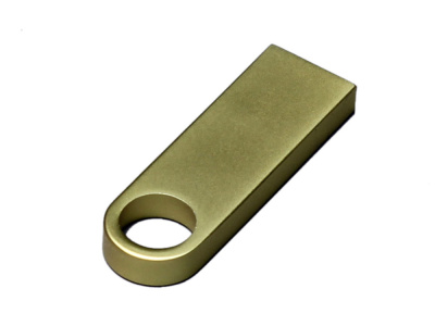 USB 3.0-флешка на 64 Гб с мини чипом и круглым отверстием, золотистый , размер 64ГБ