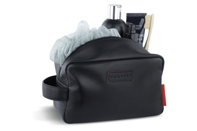 Несессер дорожный BUGATTI КЛАРК | CLARK, чёрный, воловья кожа/полиэстер, 20х10х13 см, 2,5 л
