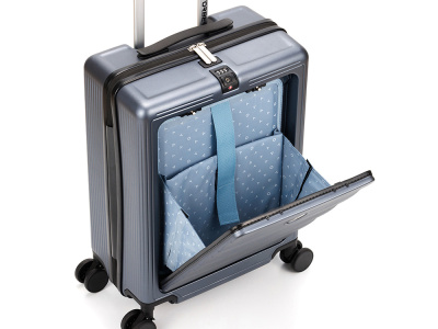 Чемодан TORBER БАЙКАЛ, тёмно-серый металлик, поликарбонат, 37,5 x 20 х 54 см, 37 л , размер S