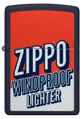 Зажигалка ZIPPO Color Block Design с покрытием Navy Matte, латунь/сталь, синяя, 38x13x57 мм