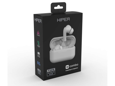 Беспроводные наушники HIPER TWS Alpha PX8 (HTW-APX8) Bluetooth 5.0 гарнитура, Белый (Р)