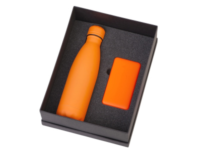 Подарочный набор с термобутылкой и повербанком С1, 5000 mAh, оранжевый , размер 5000 mAh