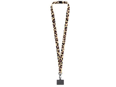 Ланъярд 2 см под сублимацию с трендовым карабином, замком обрыва и большим держателем для телефона из ПЭ, черный