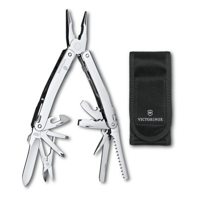 Мультитул VICTORINOX SwissTool Spirit MX, 105 мм, 24 функции, серебристый, в нейлоновом чехле