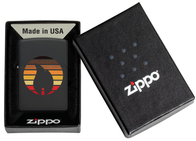 Зажигалка ZIPPO Colorblock с покрытием Black Matte, латунь/сталь, черная, 38x13x57 мм