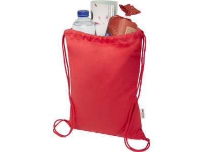 Oregon Blend сумка на шнурке из переработанного материала сертифицированного согласно GRS, плотностью 140 г/м², объемом 5 л - Красный
