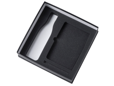 Подарочный набор с блокнотом С3, металлической ручкой и термобутылкой, темно-синий , размер магнитная обложка