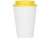 Пластиковый стакан Take away с двойными стенками и крышкой с силиконовым клапаном, 350 мл, белый/желтый