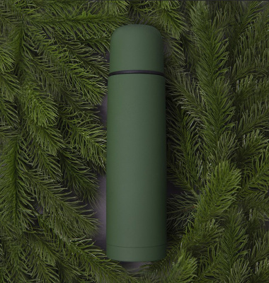 Термос SOFT, 500 мл; зеленый; нержавеющая сталь с прорезиненным покрытием