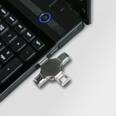 Флешка XENON 4в1 Серебристая 4444.06.64ГБ3.0