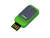USB-флешка промо на 32 Гб прямоугольной формы, выдвижной механизм, зеленый , размер 32Gb