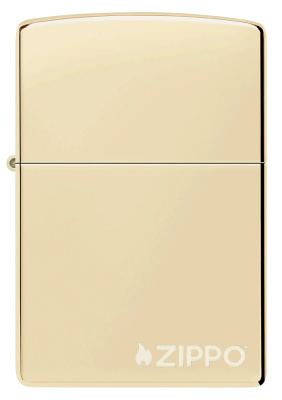 Зажигалка ZIPPO Logo с покрытием Champagne, латунь/сталь, золотистая, глянцевая, 38x13x57 мм