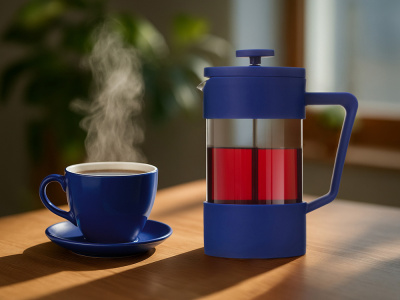 Пластиковый френч-пресс Intense, 600мл, темно-синий