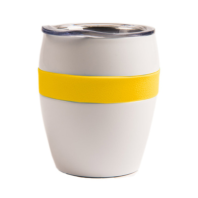 Термокружка LINE, белый/желтый, сталь, 300 мл