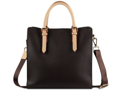 Сумка-портфель женская BUGATTI ЭЛЛА | ELLA, тёмно-коричневая, полиуретан, 30х11,5х28 см