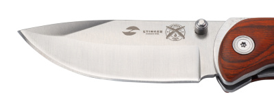 Нож складной Stinger, 91 мм, (серебристый), материал рукояти: сталь/дерево (серебристо-коричневый)